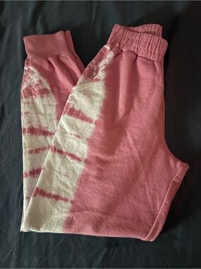Design History Pink and White Tie-Dye Jogger Pants